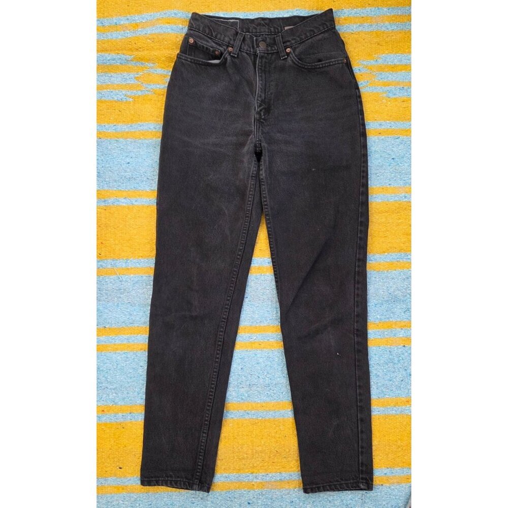 Vintage 80s/90s Levi's 17512 Black Wash with Big E Size 7 Junior